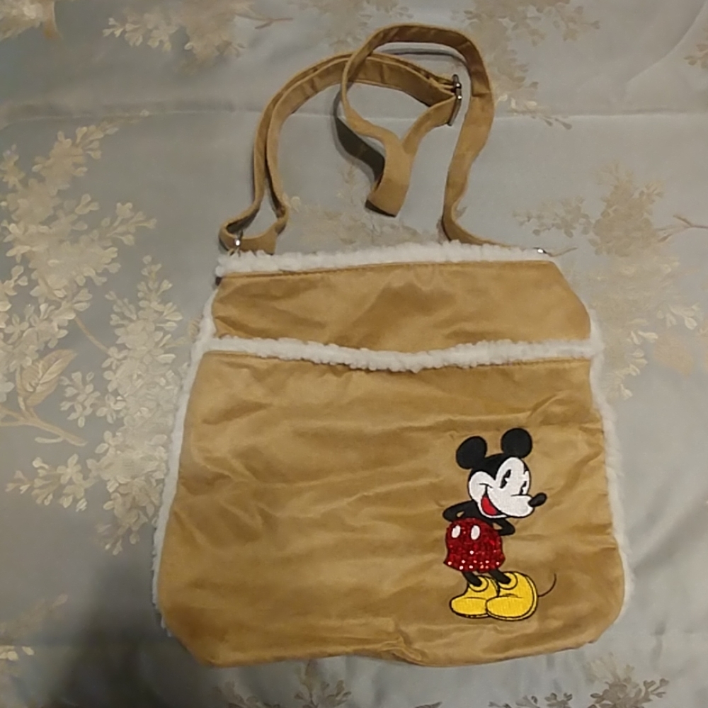 Suede crossbody Mickey Mouse purse